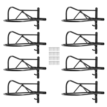 Wall-Mount Saddle Rack 8-Pack With Pad Bar, Black