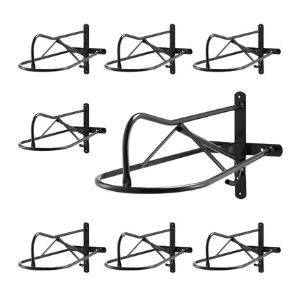 Wall-Mount Saddle Rack 8-Pack With Pad Bar, Black