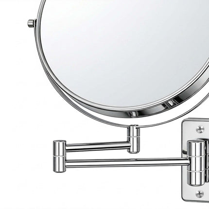 Wall-Mounted 10x Magnifying Mirror – Double-Sided, Swivel Arm