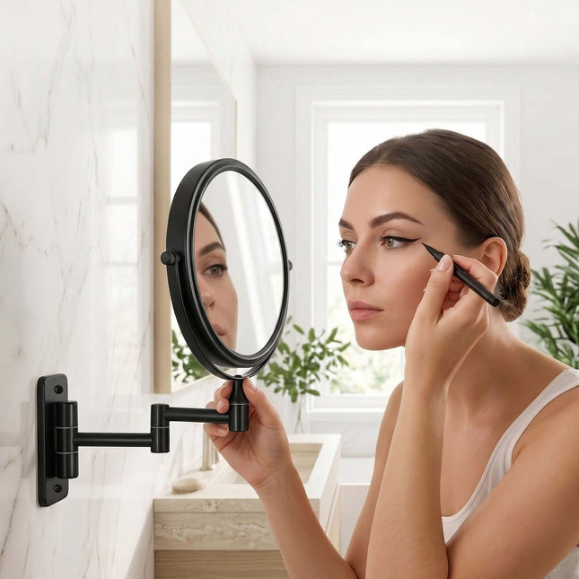 Wall-Mounted 10x Magnifying Mirror, Double-Sided Swivel