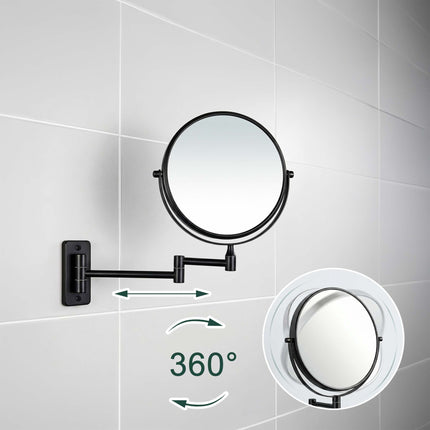 Wall-Mounted 10x Magnifying Mirror, Double-Sided Swivel