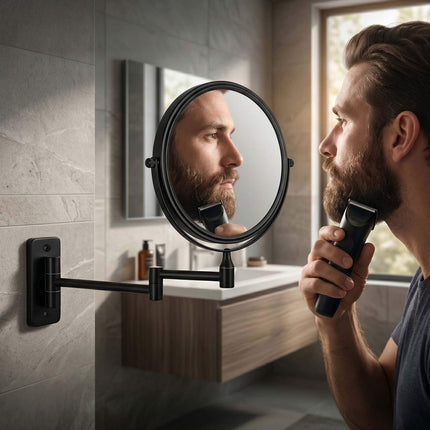 Wall-Mounted 10x Magnifying Mirror, Double-Sided Swivel