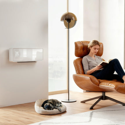 Wall-Mounted 2000W Ceramic Heater, Thermostat, Timer