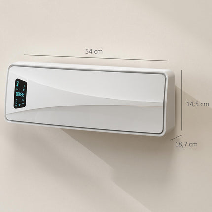 Wall-Mounted 2000W Ceramic Heater with Timer & LED Display