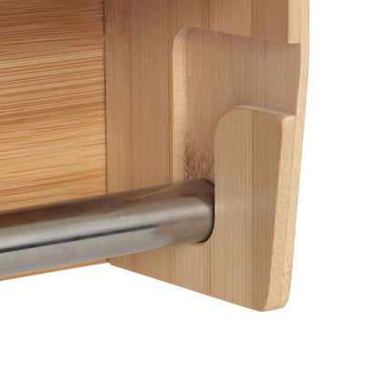 Wall-Mounted Bamboo Kitchen Roll & Foil Dispenser
