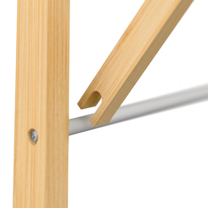 Wall-Mounted Bamboo Metal Drying Rack, Space-Saving Design