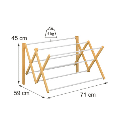 Wall-Mounted Bamboo Metal Drying Rack, Space-Saving Design