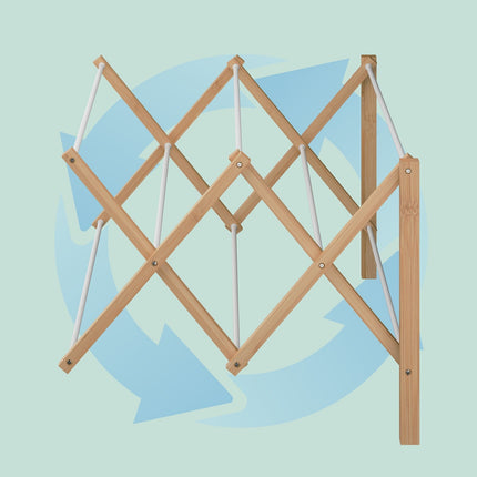 Wall-Mounted Bamboo Metal Extendable Drying Rack