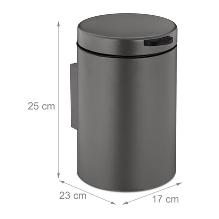 Wall Mounted Bathroom Bin, 3L, Automatic Close