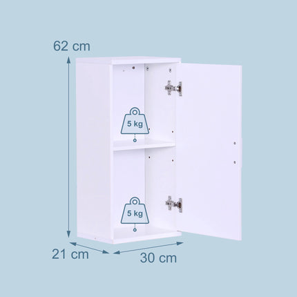 Wall-Mounted Bathroom Cabinet – Narrow, 2 Compartments, Adjustable