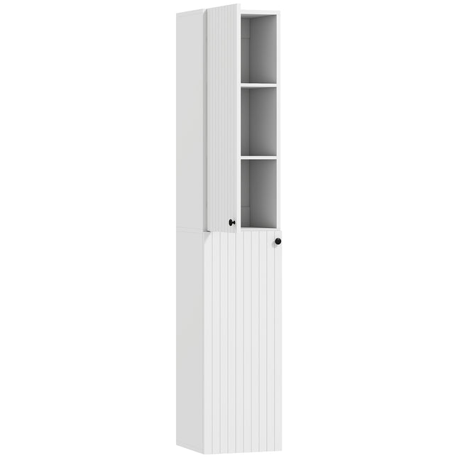 Wall-Mounted Bathroom Cabinet, White MDF, 161 cm