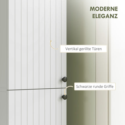Wall-Mounted Bathroom Cabinet, White MDF, 161 cm