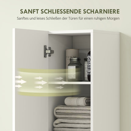Wall-Mounted Bathroom Cabinet, White MDF, 161 cm
