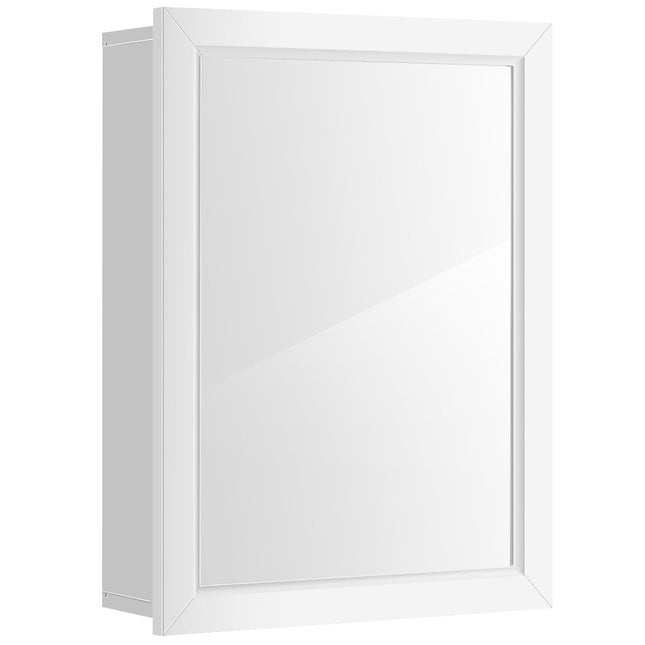 Wall-Mounted Bathroom Cabinet with Mirror, 50x16x66 cm, White