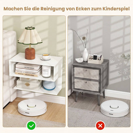 Wall Mounted Bedside Table with Storage Shelves – White