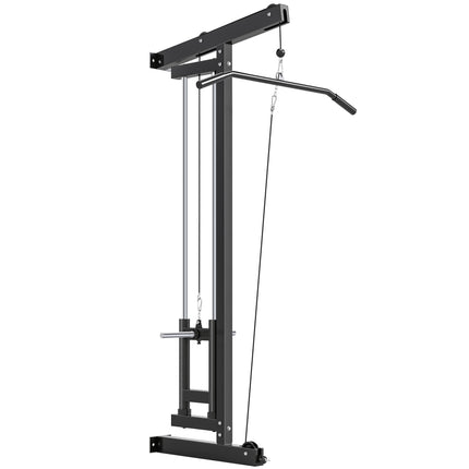 Wall-Mounted Cable Machine, Steel, Black, Home Gym Equipment