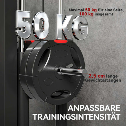 Wall-Mounted Cable Machine, Steel, Black, Home Gym Equipment