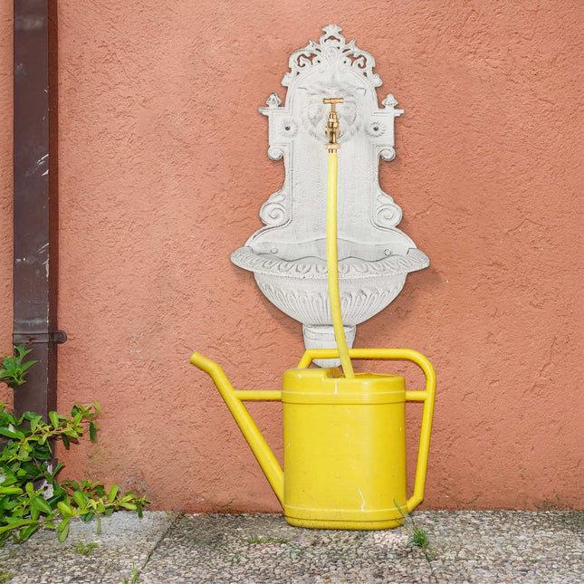 Wall-Mounted Cast Iron Garden Fountain with Tap