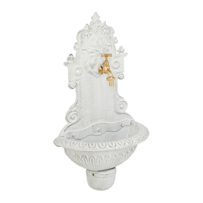 Wall-Mounted Cast Iron Garden Fountain with Tap