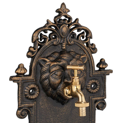Wall-Mounted Cast Iron Garden Fountain with Tap
