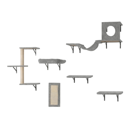 Wall-Mounted Cat Shelves Set of 6, 40 lb Capacity