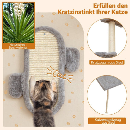 Wall-Mounted Cat Tower Set with Sisal Scratch Posts