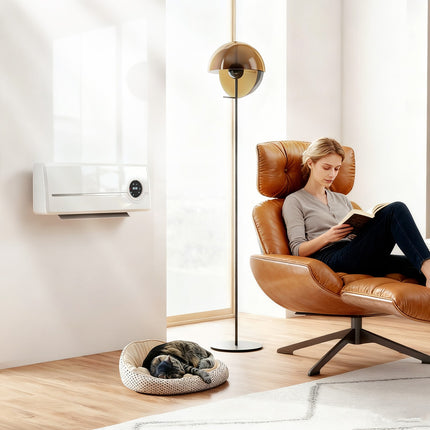 Wall-Mounted Ceramic Heater, 2000W, Remote, LED Display