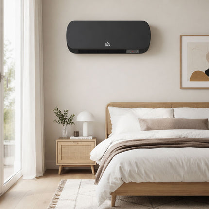 Wall-Mounted Ceramic Heater 2000W with Remote & Timer