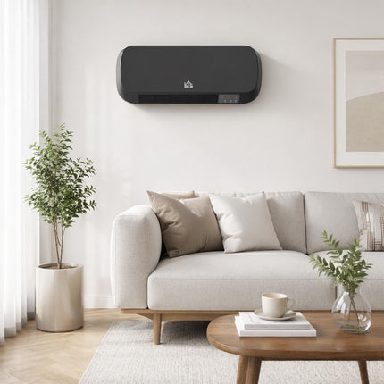Wall-Mounted Ceramic Heater 2000W with Remote & Timer