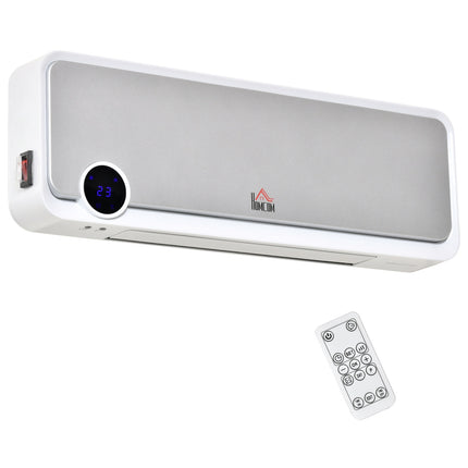 Wall-Mounted Ceramic Heater, Remote, Timer, IPX2