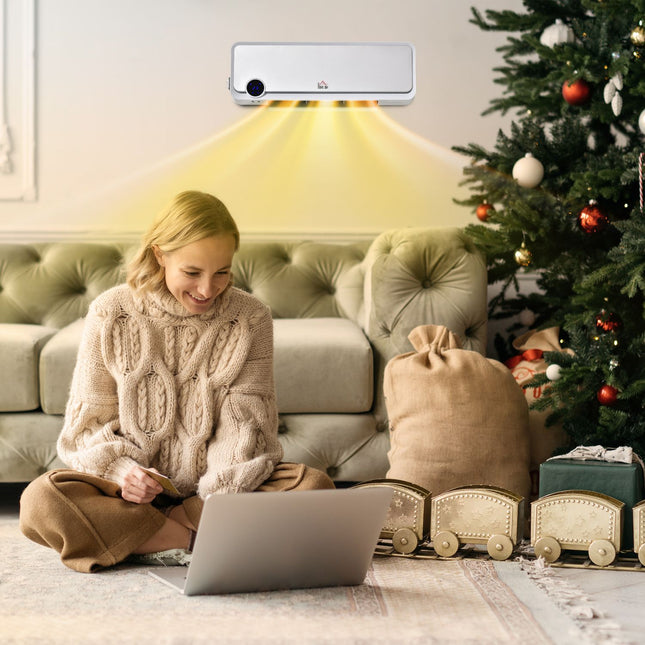 Wall-Mounted Ceramic Heater, Remote, Timer, IPX2