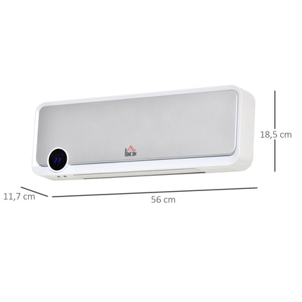 Wall-Mounted Ceramic Heater, Remote, Timer, IPX2