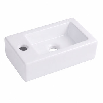 Wall-Mounted Ceramic Washbasin, 37 x 18 cm, White