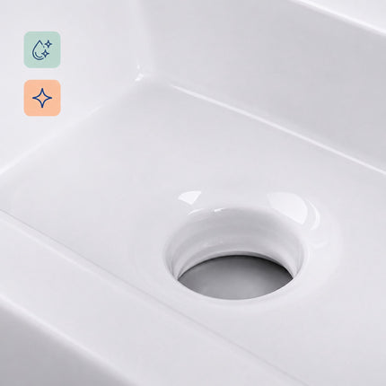 Wall-Mounted Ceramic Washbasin, 37 x 18 cm, White