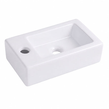 Wall-Mounted Ceramic Washbasin, 37 x 18 cm, White