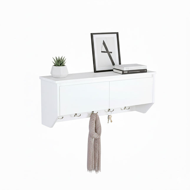 Wandkapstok met 5 haken en opbergplank