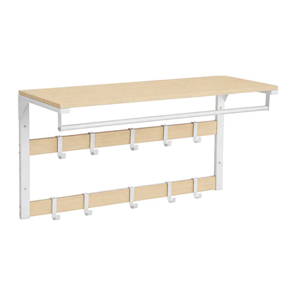 Wall-Mounted Coat Rack with Shelf, White, 80 cm