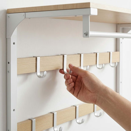 Wall-Mounted Coat Rack with Shelf, White, 80 cm