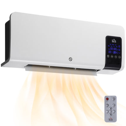 Wall-Mounted Electric Heater, Oscillation, Timer, White