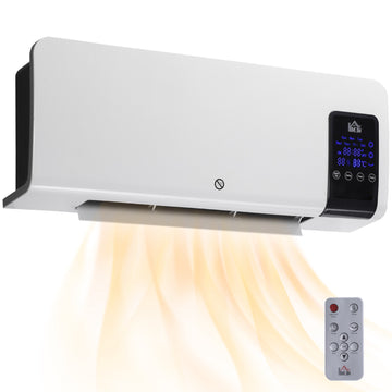 Wall-Mounted Electric Heater, Oscillation, Timer, White