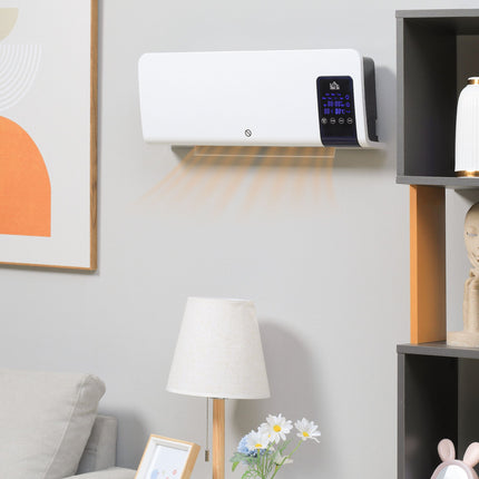 Wall-Mounted Electric Heater, Oscillation, Timer, White