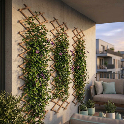 Wall-Mounted Extendable Spruce Plant Trellis, Set of 3