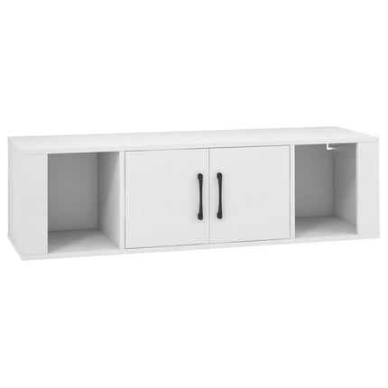 Wall-Mounted Floating Desk with Storage, White, 2 Doors