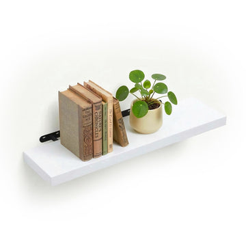 Wall-Mounted Floating Shelf With Metal Bracket