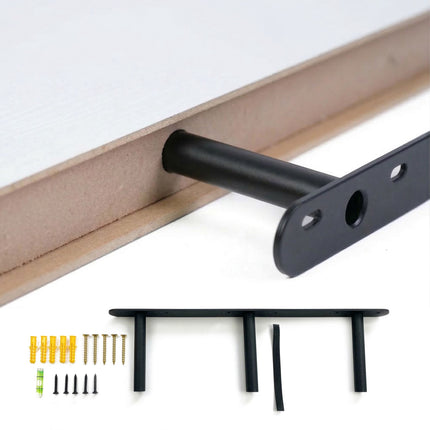 Wall-Mounted Floating Shelf With Metal Bracket