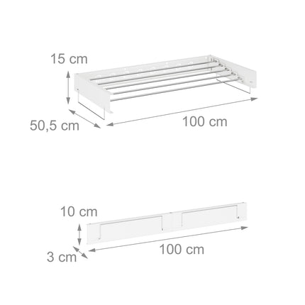 Wall-Mounted Foldable Clothes Airer with Towel Rails