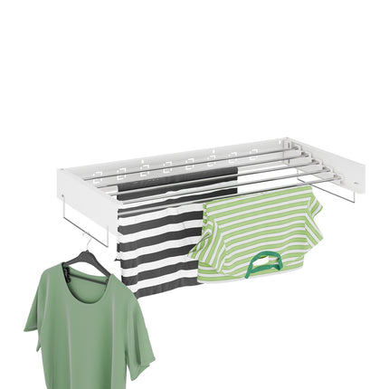 Wall-Mounted Foldable Clothes Airer with Towel Rails
