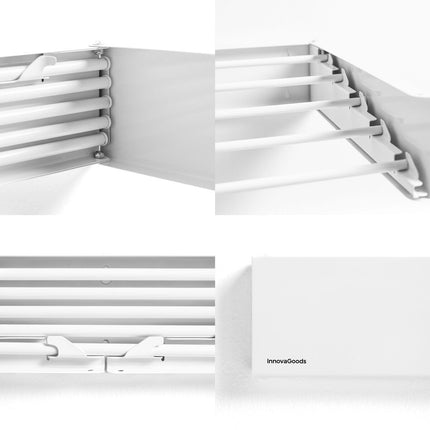 Wall-Mounted Foldable Clothes Drying Rack, 5 Bars