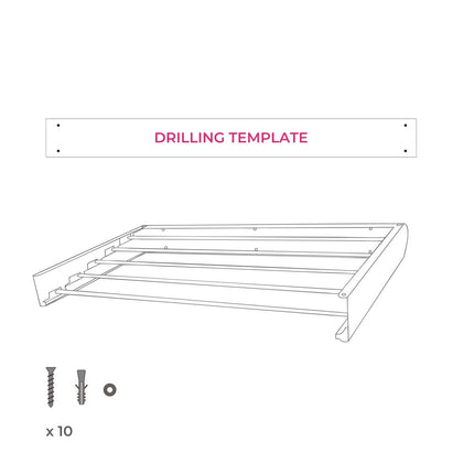 Wall-Mounted Foldable Clothes Drying Rack, 6 Bars
