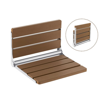 Wall-Mounted Foldable Shower Bench, 330 lb Capacity